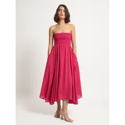 RAREISM Pink Viscose Blend Solid Sleeveless Dress-picture-34