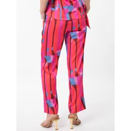 RAREISM Printed Satin Pleated Trousers image 4