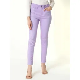RAREISM Purple Cotton Blend Solid Jeans-picture-36