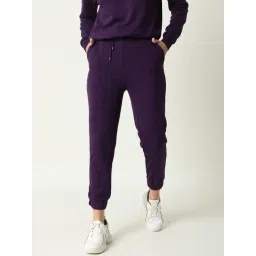 RAREISM Purple Cotton Solid Trackpants-picture-29