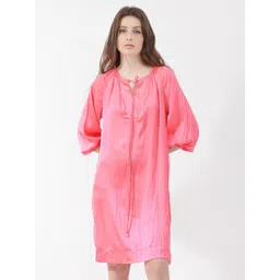 RAREISM Tie Up Neck A-Line Dress-picture-11