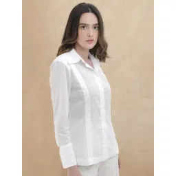 RAREISM White Cotton Solid Long Sleeves Shirt-picture-13