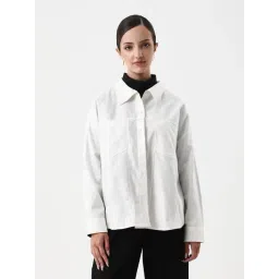 RAREISM White Cotton Solid Shacket-picture-33