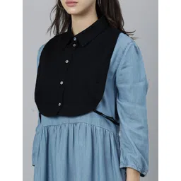 RAREISM Women Black Cotton Crop Shrug image 4