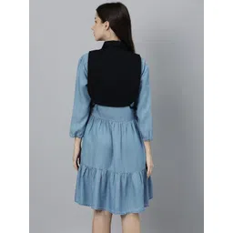 RAREISM Women Black Cotton Crop Shrug image 5