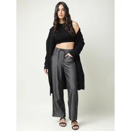 RAREISM Women Black Flared Jeans-picture-33