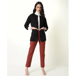 RAREISM Women Black Tailored Jacket with Embroidered-picture-36