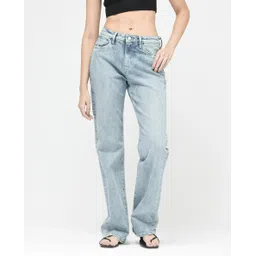 RAREISM Women Comfort Bootcut Clean Look Heavy Fade Cotton Jeans-picture-36