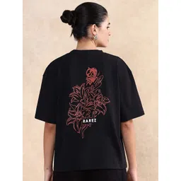 RAREISM Women Graphic Printed Round Neck Cotton Oversized T-shirt-picture-30