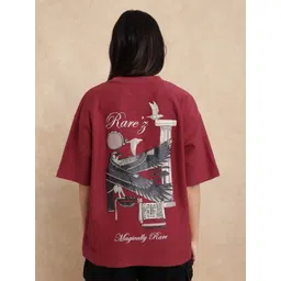 RAREISM Women Graphic Printed Round Neck Cotton Oversized T-shirt-picture-22