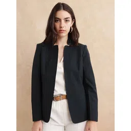 RAREISM Women Mandarin Collar Solid Casual Open Front Jacket-picture-21