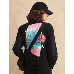 RAREISM Women Printed Cotton Round Neck Long Sleeves Pullover Sweatshirt-picture-11