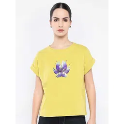 RAREISM Women Printed Extended Sleeves Applique T-shirt-picture-29