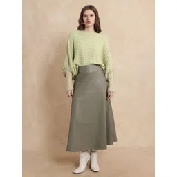 RAREISM Women Taro Dusky Green Sweaters-picture-21