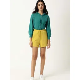 RAREISM Women Yellow Slim Fit Shorts-picture-10