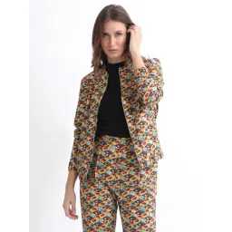 RAREISM Yellow Cotton Blend Printed Long Sleeves Jacket-picture-17