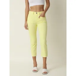 RAREISM Yellow Cotton Blend Solid Jeans-picture-41