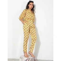 RAREISM Yellow Polyester Printed Trousers image 2