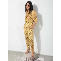 RAREISM Yellow Polyester Printed Trousers image 4
