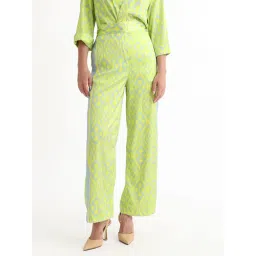 RAREISM Yellow Polyester Striped Trousers-picture-18