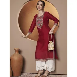 rarethread Women Ethnic Motifs Embroidered Sequinned Kurta-picture-21