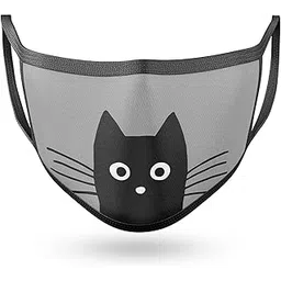 rarissime Cat Grey Printed 2 ply Cloth Face Mask-picture-23