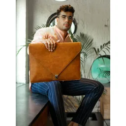 RASHKI Unisex Tan Brown Solid Sustainable Laptop Sleeve-picture-40