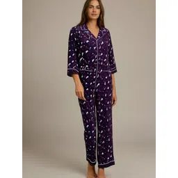 Rashmi Shree Creation Floral Printed Shirt Collar Pure Cotton Night suit-picture-35