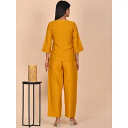 Rashmi Shree Creation V Neck Shirt With Trousers Co-Ords image 4