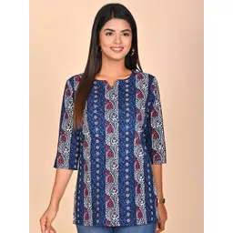 Rashmi Shree Creation Women Floral Printed Round Neck Longline Top-picture-25