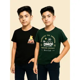 RASPY Boys Pack Of 2 Graphic Printed Round Neck Cotton T-shirt-picture-10