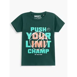 RASPY Boys Pack of 2 Graphic Printed Round Neck Cotton T-shirts image 1