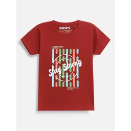 RASPY Boys Typography Printed Round Neck Pure Cotton T-shirt-picture-14