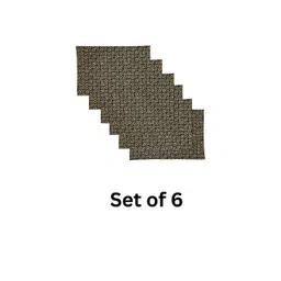 Ratan Cart Grey 6 Pieces Floral Printed Rectangle Shaped Cotton Table Placemats-picture-25