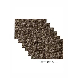 Ratan Cart Navy Blue 6 Pieces Floral Printed Rectangle Shaped Cotton Table Placemats-picture-28