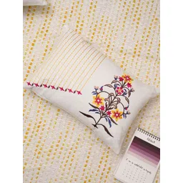 Ratan Cart Pink & Yellow Floral Embroidered Rectangle Cushion Covers-picture-38