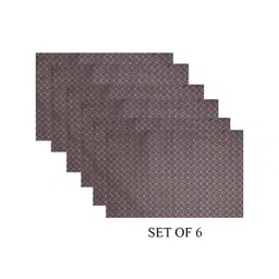 Ratan Cart Purple 6 Pieces Floral Printed Rectangle Shaped Cotton Table Placemats-picture-23