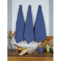 ratan cart TARAN LIVING Blue 2 Pieces Cotton Kitchen Towels-picture-13