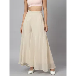 RATAN Women Flared Georgette Palazzos-picture-31