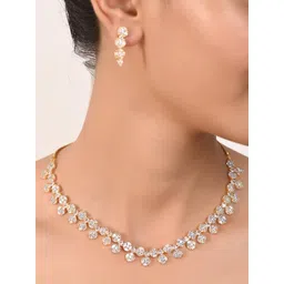 RATNAVALI JEWELS Gold-Plated AD-Studded Brass Jewellery Set-picture-27