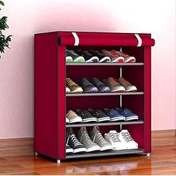 Raunak Shoe Rack in 4 Layers with Cover/Multipurpose Rack/Kids Rack/Collapsible Wardrobe-picture-28