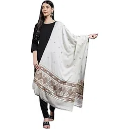 ravaiyaa - attitude is everything Women Abstract Woven Design Wool Stole | Pure Wool Jamawar Stole | Soft and Warm Winter Shawl | Scarf Wrap Faux Pashmina (80" x 30" Inch)-picture-17