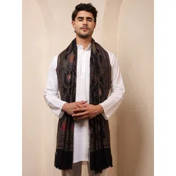 Ravaiyaa - Attitude Is Everything Wool Floral Print Men Shawl-picture-33