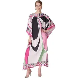 ravi rajoria Abstract Boom Printed Crepe Maxi Length Long Kaftan Dress for Women Multicolor Freesize-picture-39
