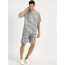 RAVINIK Printed Shirt Collar Shirt & Shorts Co-Ords image 1