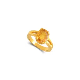 raviour lifestyle Jaipur Gemstone Lifestyle Cylone Pukhraj / Yellow Sapphire Ring Stone Sapphire Copper Plated Ring (-picture-26