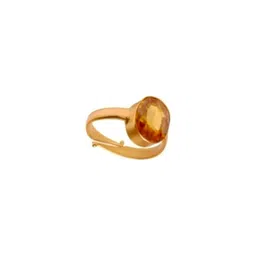 RAVIOUR LIFESTYLE Men Gold-Plated Yellow Sapphire Adjustable Finger Ring-picture-19