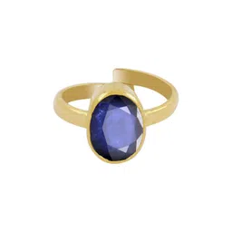 RAVIOUR LIFESTYLE Ratti Blue Sapphire Stone Studded Gold Plated Finger Ring-picture-23