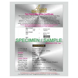 RAVIOUR LIFESTYLE Unisex 1.25 Ratti 5 Dhaatu Finger Ring image 4