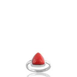 RAVIOUR LIFESTYLE Unisex 5.25 Ratti Coral Rhodium-Plated Finger Ring-picture-39